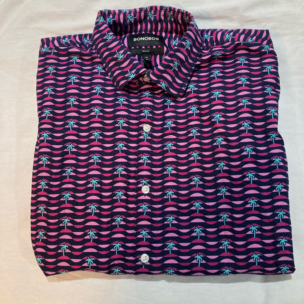 Bonobos Palm Tree Button Down Shirt! Men’s Size Medium